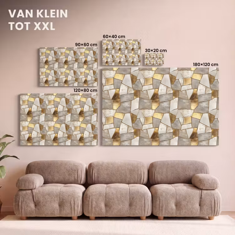 Canvas schilderij - Mozaïek - Marmer - Goud — 8
