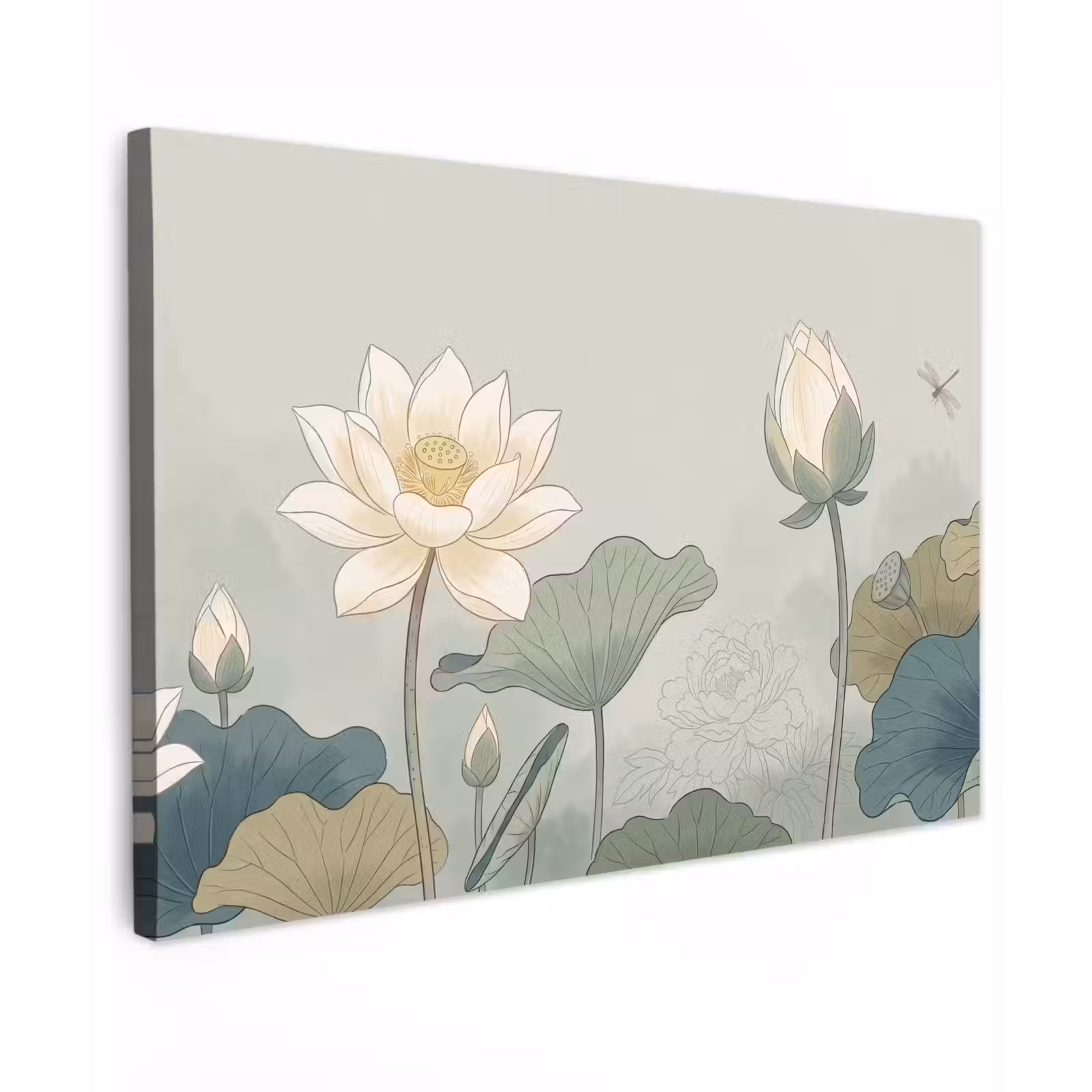 Canvas schilderij - Lotus - Bloemen - Groen — 1