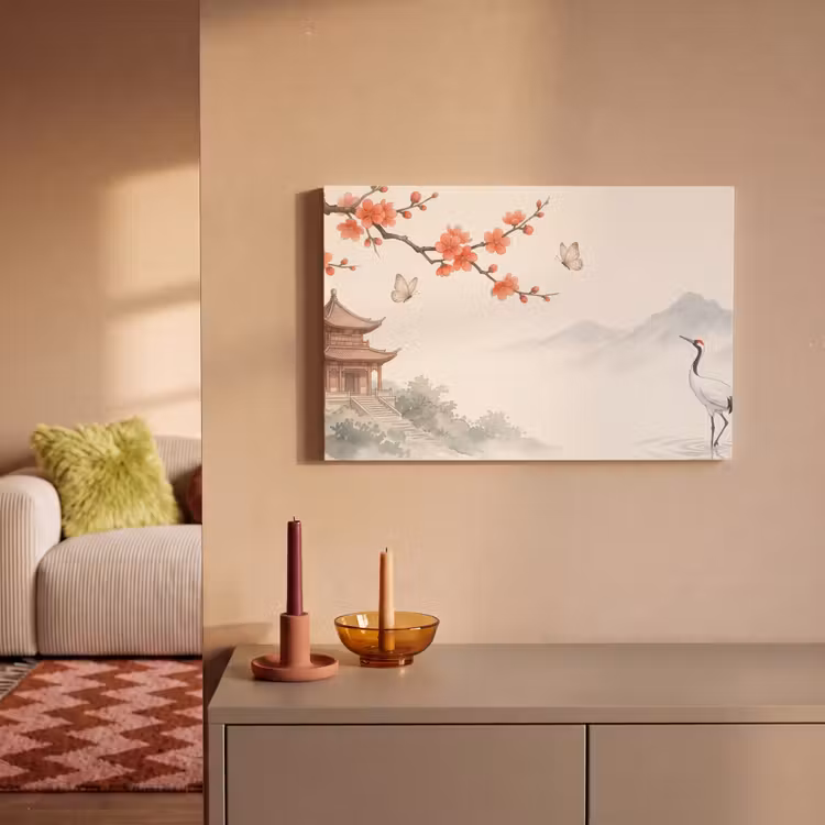 Canvas schilderij - Kraanvogel - Azië - Klassiek — 2