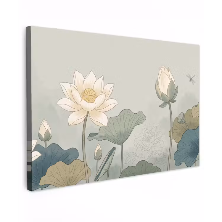 Canvas schilderij - Lotus - Bloemen - Groen — 1