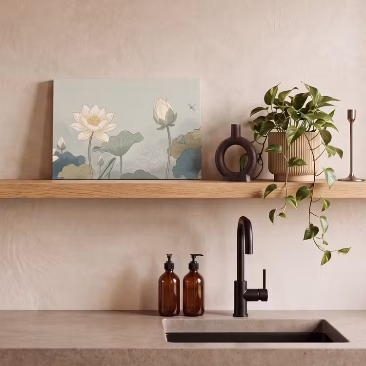 Canvas schilderij - Lotus - Bloemen - Groen — 4
