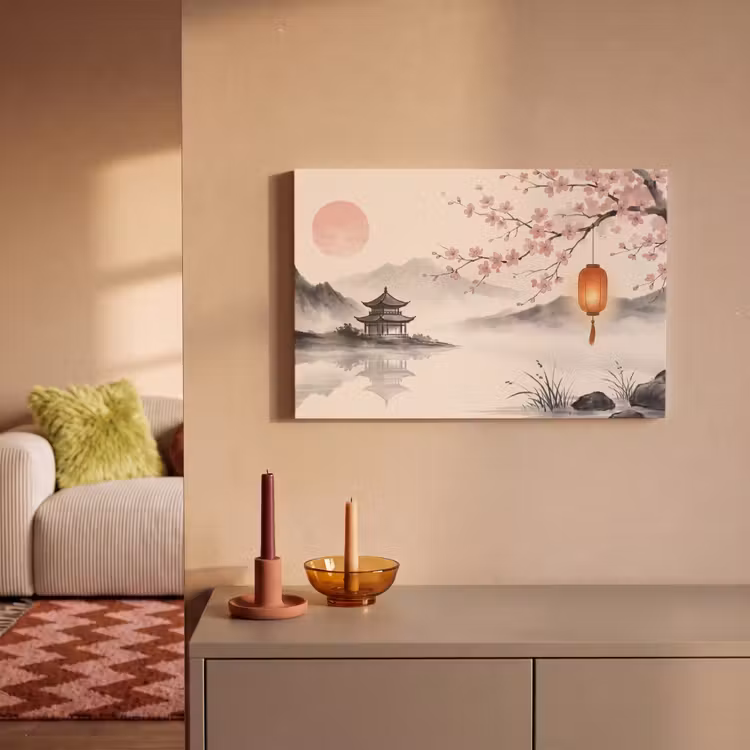 Canvas schilderij - Zon - Japans - Traditioneel — 2