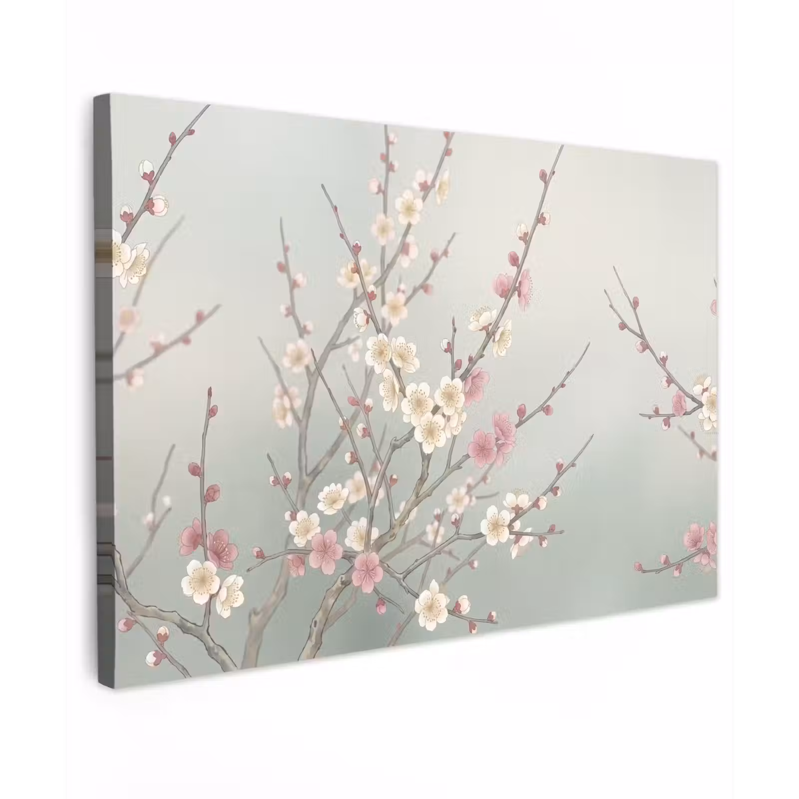 Canvas schilderij - Kersen - Bloesem - Groen — 1