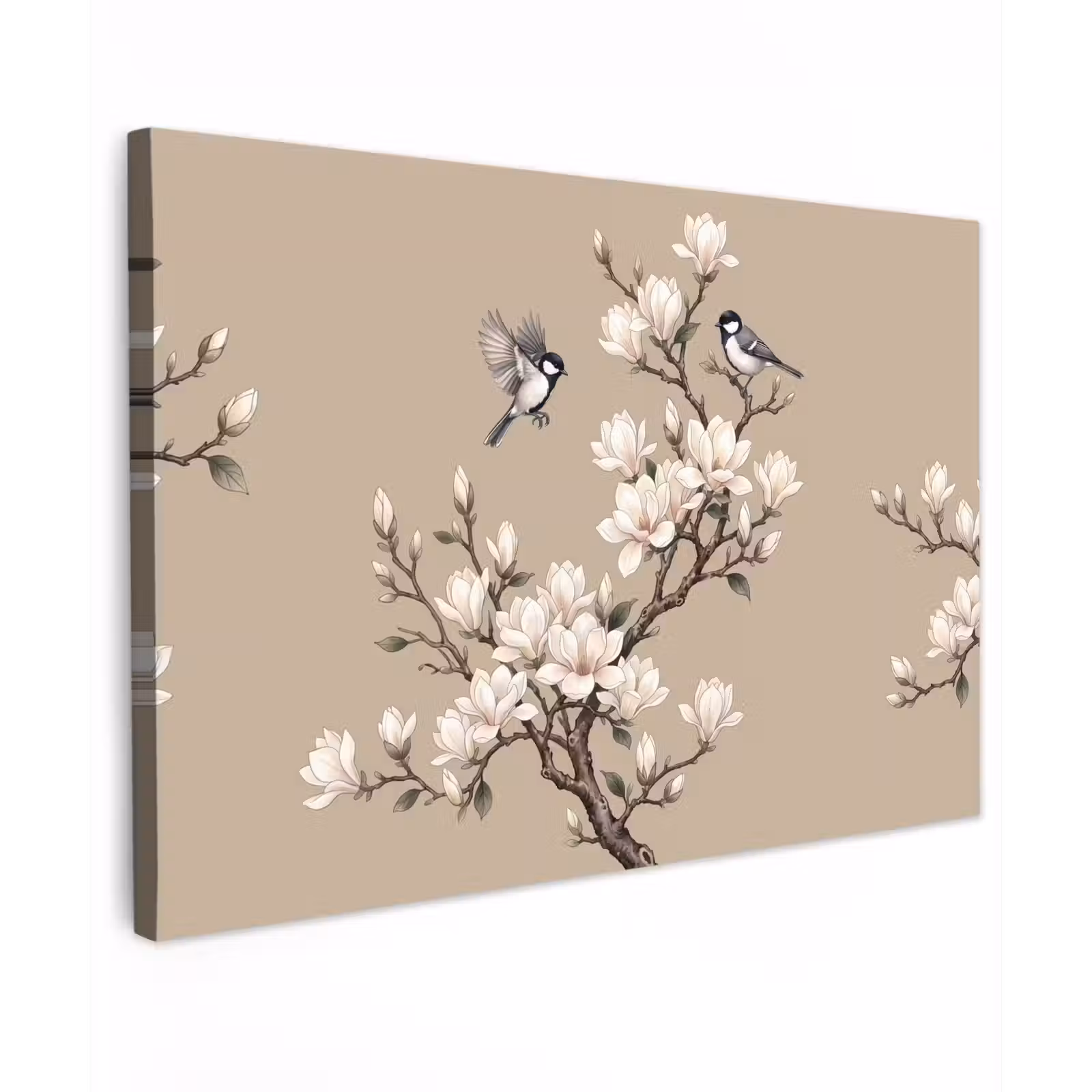 Canvas schilderij - Oosters - Vogels - Beige — 1