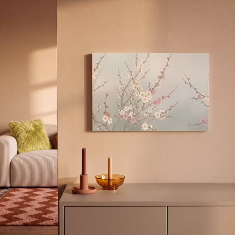 Canvas schilderij - Kersen - Bloesem - Groen — 2