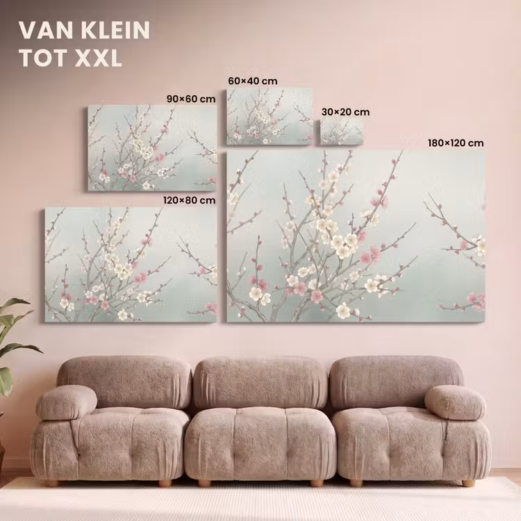 Canvas schilderij - Kersen - Bloesem - Groen — 8