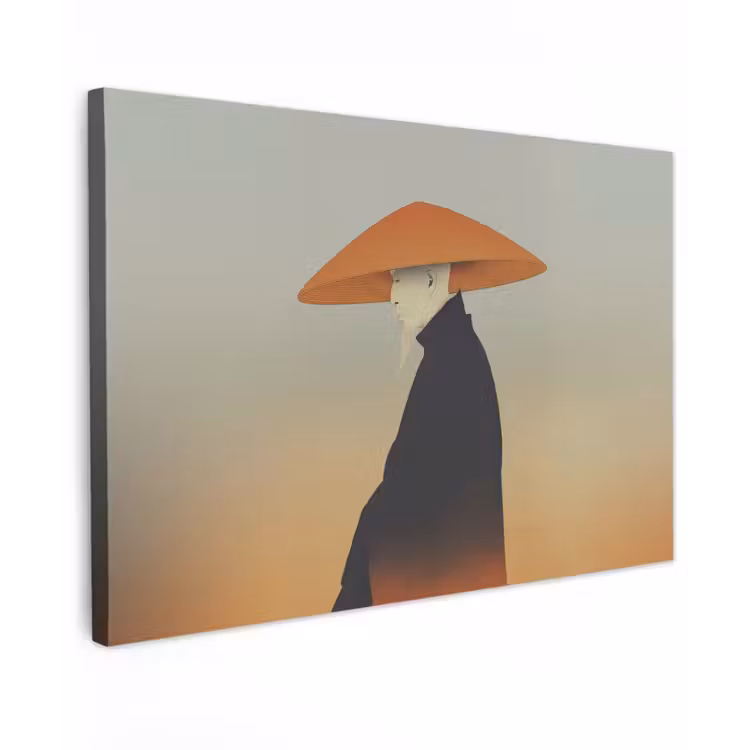 Canvas schilderij - Minimalistisch - Silhouet - Oranje — 1