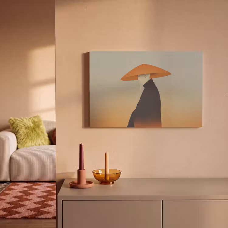 Canvas schilderij - Minimalistisch - Silhouet - Oranje — 2