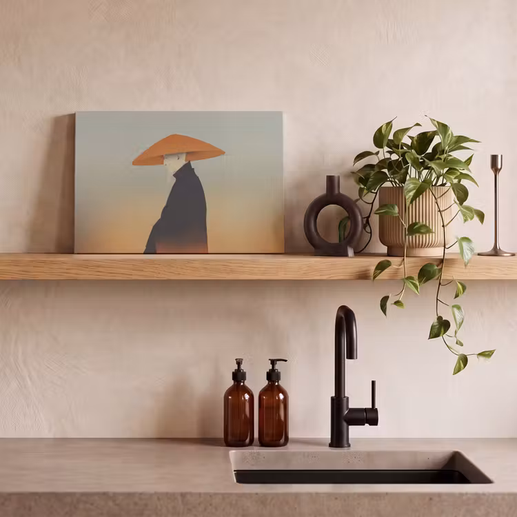 Canvas schilderij - Minimalistisch - Silhouet - Oranje — 4