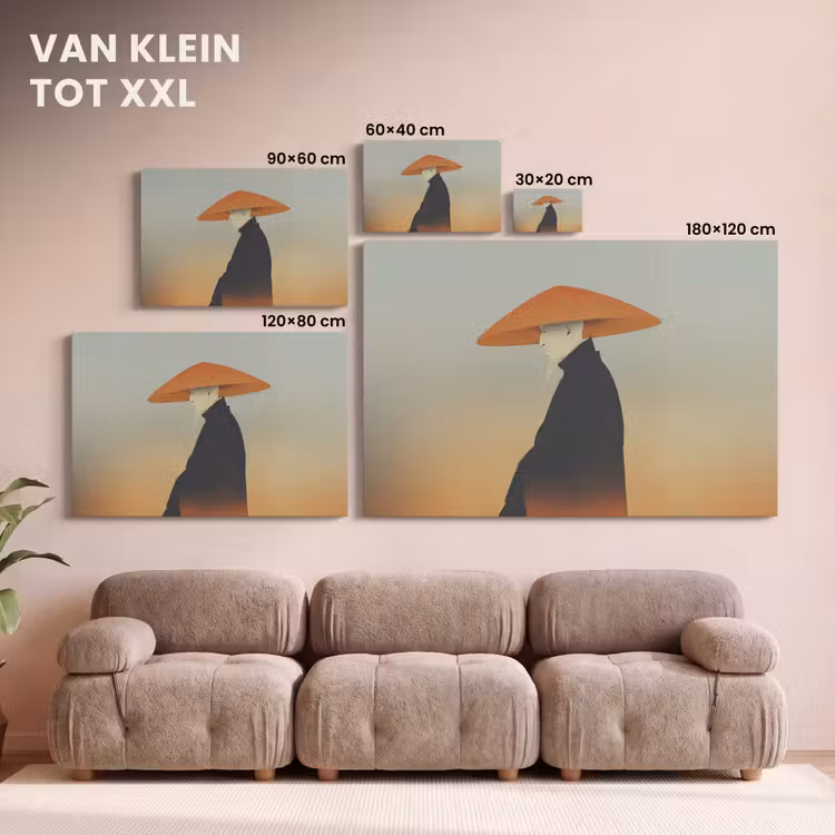 Canvas schilderij - Minimalistisch - Silhouet - Oranje — 8