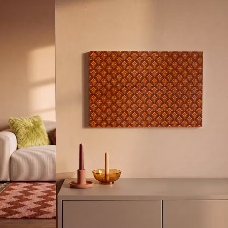 Canvas schilderij - Waaiers - Art Deco - Botanisch - Roestbruin - Oranje — 2
