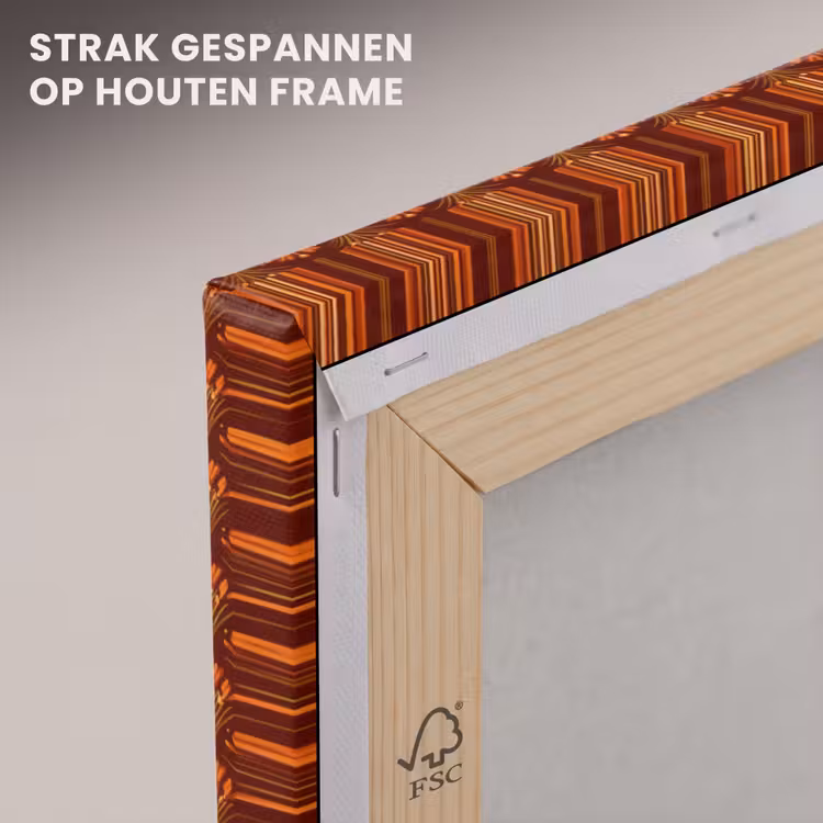 Canvas schilderij - Waaiers - Art Deco - Botanisch - Roestbruin - Oranje — 7