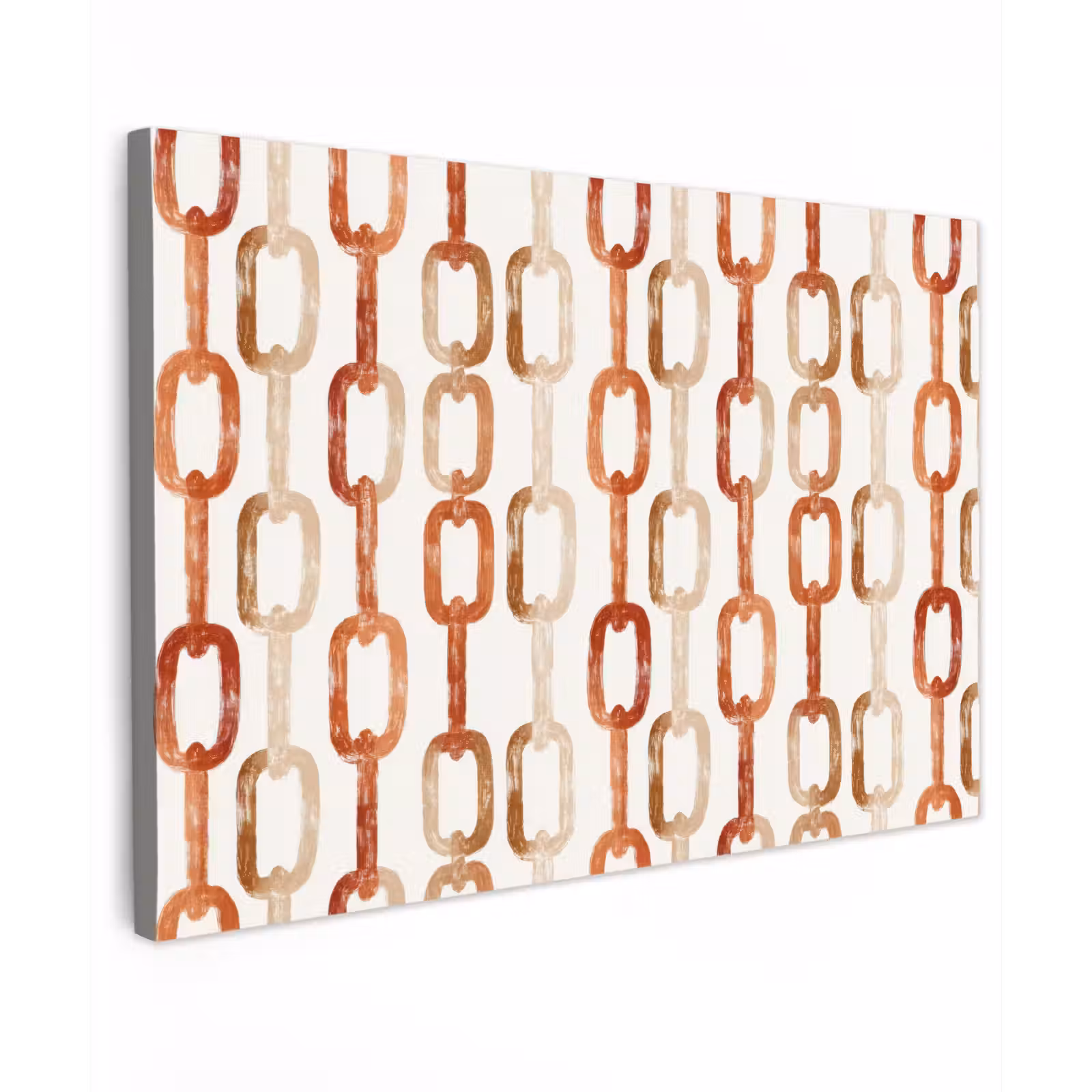 Canvas schilderij - Schakels - Patroon - Aquarel - Terracotta — 1