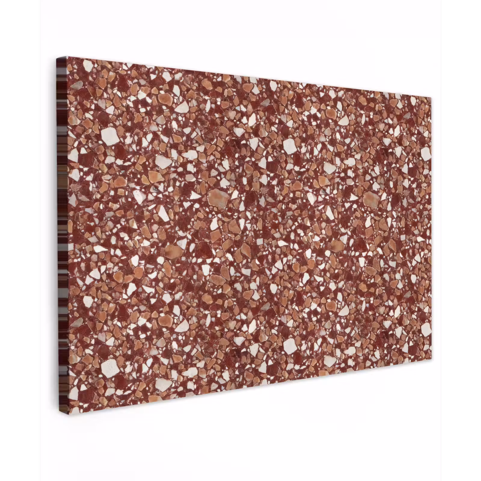 Canvas schilderij - Terrazzo - Patroon - Steentextuur - Roodbruin — 1