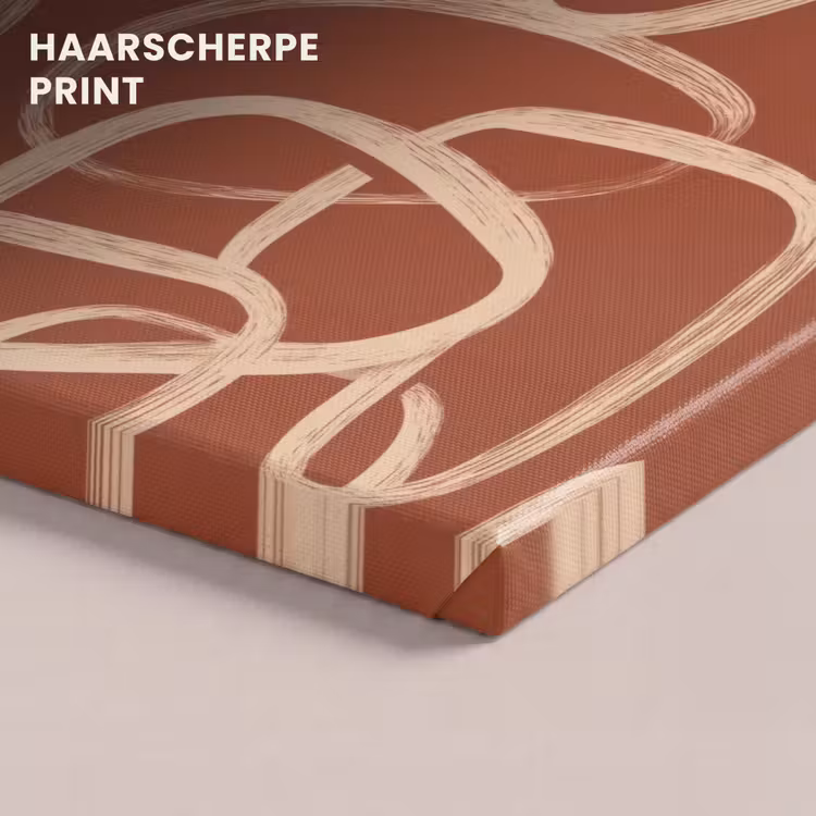 Canvas schilderij - Lijnen - Abstract - Organisch - Terracotta - Crème — 5