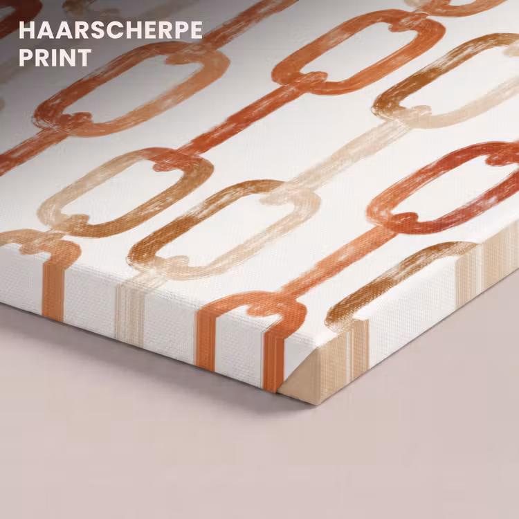 Canvas schilderij - Schakels - Patroon - Aquarel - Terracotta — 5