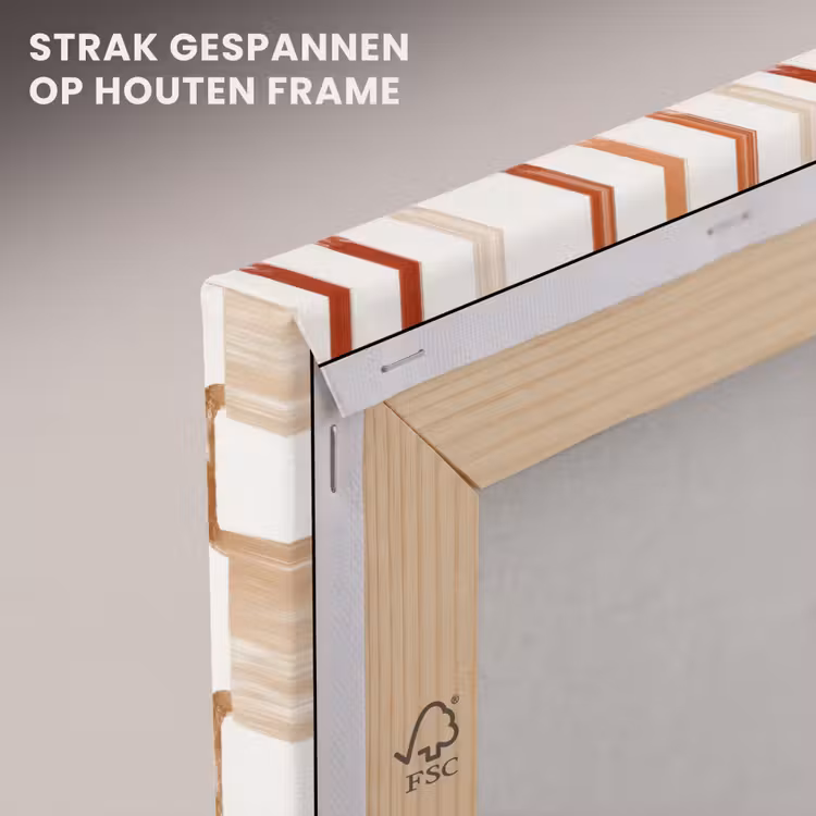 Canvas schilderij - Schakels - Patroon - Aquarel - Terracotta — 7