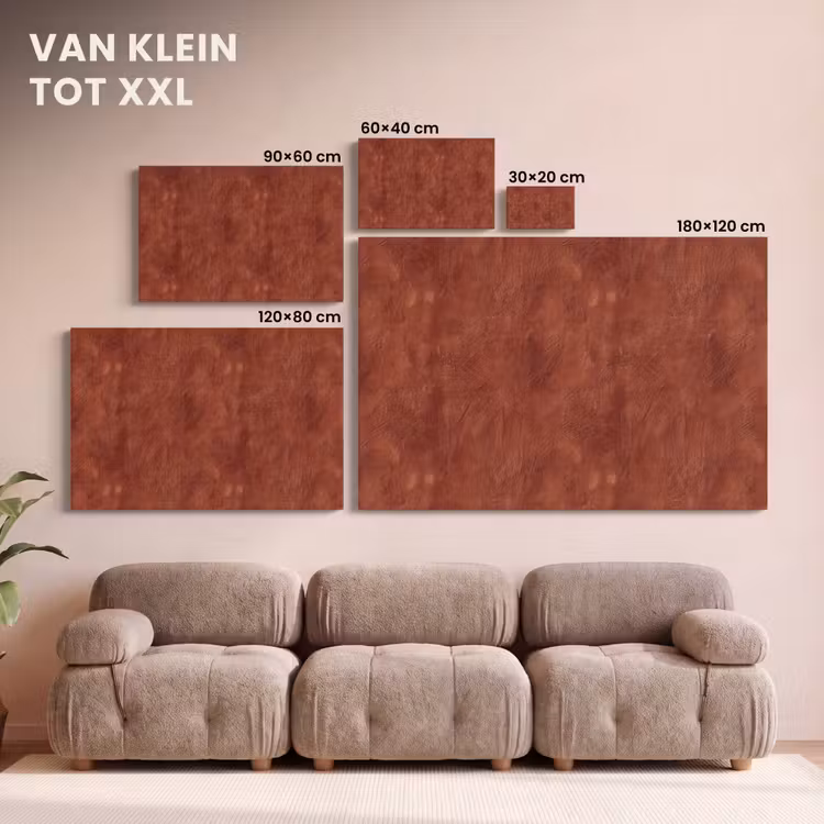 Canvas schilderij - Stucwerk - Textuur - Terracotta — 8