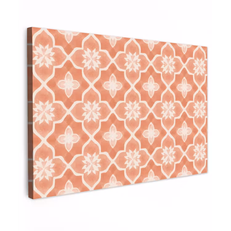 Canvas schilderij - Tegelpatroon - Arabesk - Vintage - Terracotta — 1