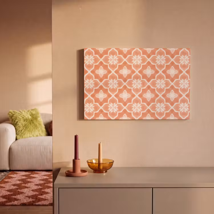 Canvas schilderij - Tegelpatroon - Arabesk - Vintage - Terracotta — 2