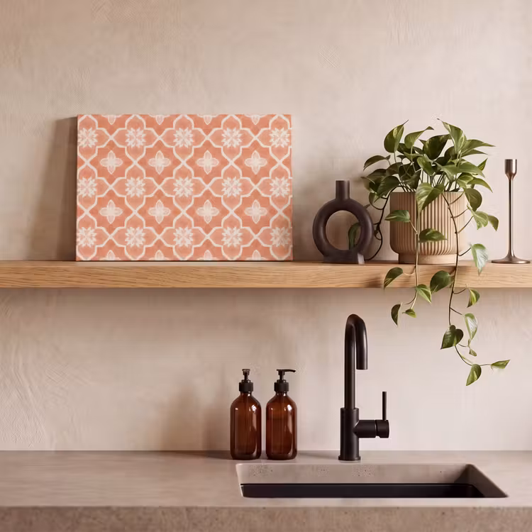 Canvas schilderij - Tegelpatroon - Arabesk - Vintage - Terracotta — 4