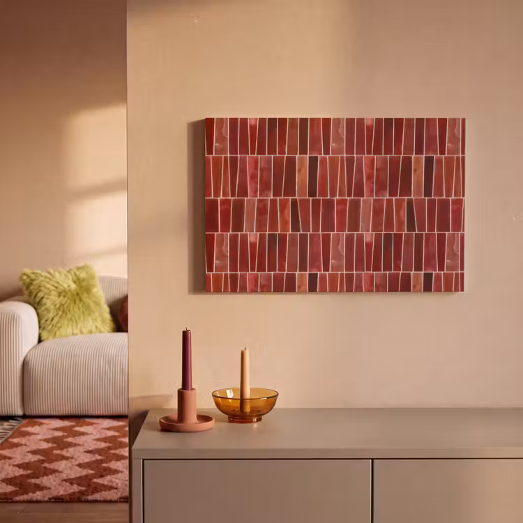 Canvas schilderij - Tegels - Modern - Structuur - Dieprood — 2
