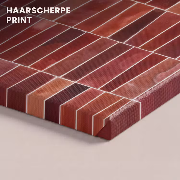 Canvas schilderij - Tegels - Modern - Structuur - Dieprood — 5