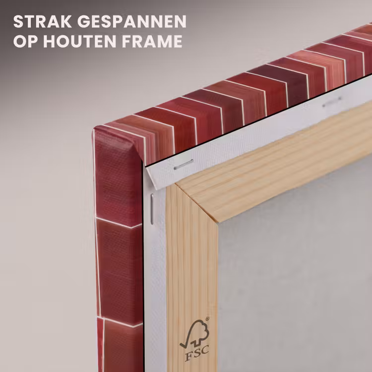 Canvas schilderij - Tegels - Modern - Structuur - Dieprood — 7