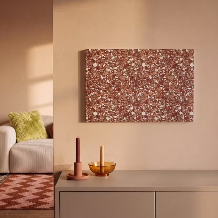 Canvas schilderij - Terrazzo - Patroon - Steentextuur - Roodbruin — 2