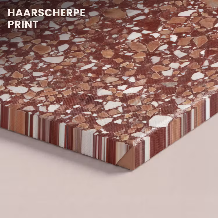 Canvas schilderij - Terrazzo - Patroon - Steentextuur - Roodbruin — 5