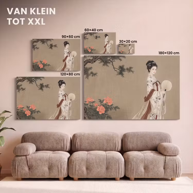 Canvas schilderij - Vrouw - Azië - Kunst - Beige — 8