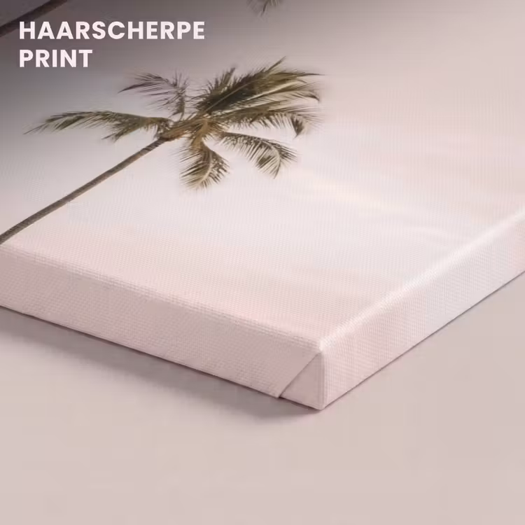 Canvas schilderij - Palmbomen - Zonsondergang - Roze — 5