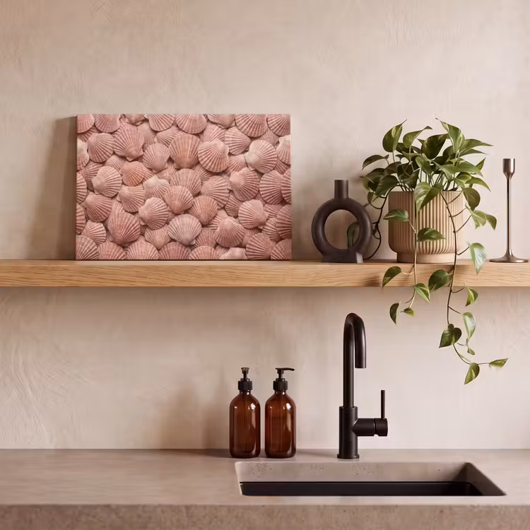 Canvas schilderij - Schelpen - Patroon - Roze — 4