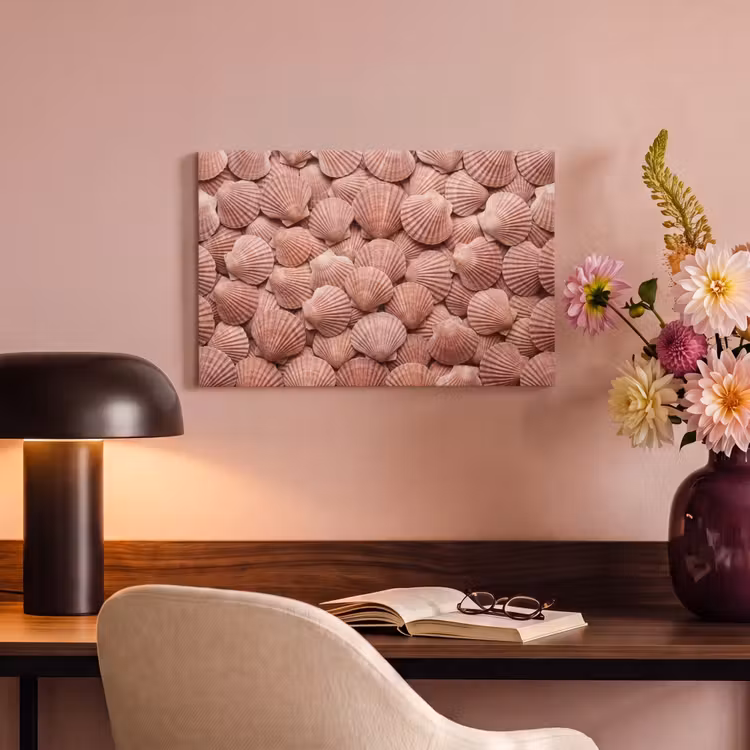 Canvas schilderij - Schelpen - Patroon - Roze — 6