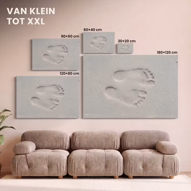 Canvas schilderij - Voeten - Afdrukken - Zand — 8