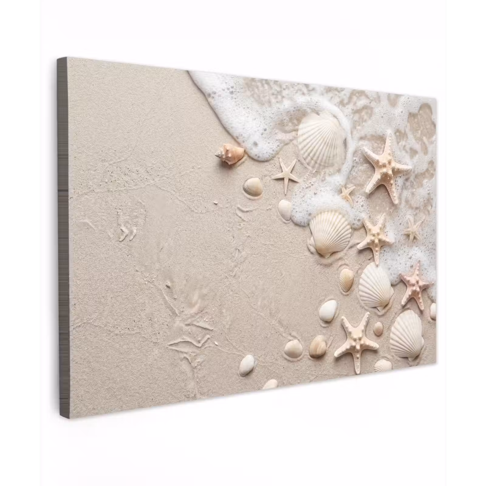 Canvas schilderij - Schelpen - Zeesterren - Strand — 1