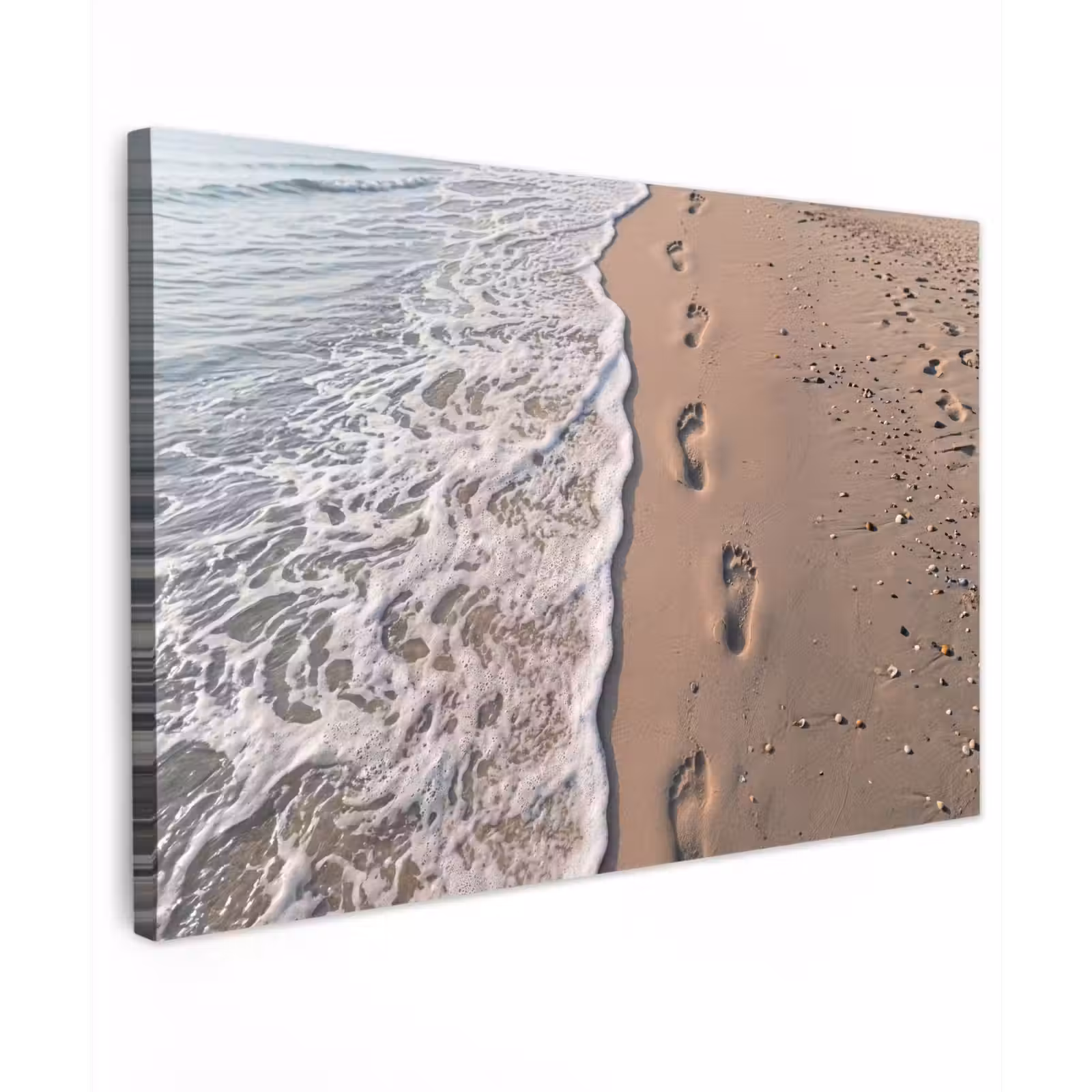 Canvas schilderij - Voetstappen - Vloedlijn - Zee — 1