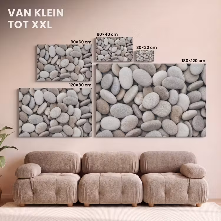 Canvas schilderij - Kiezels - Stenen - Grijs — 8
