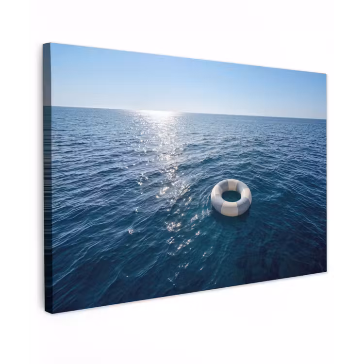 Canvas schilderij - Oceaan - Zwemband - Horizon — 1