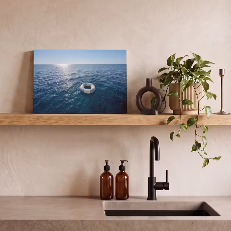 Canvas schilderij - Oceaan - Zwemband - Horizon — 4