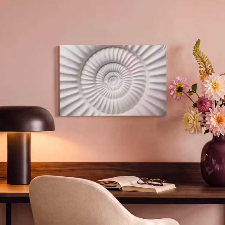 Canvas schilderij - Schelp - Spiraal - Wit — 6