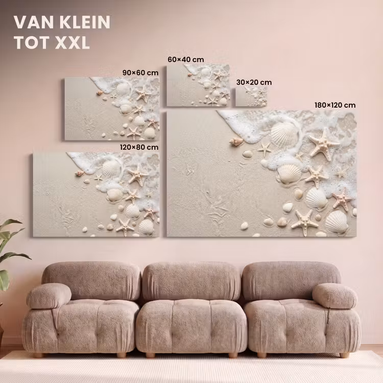Canvas schilderij - Schelpen - Zeesterren - Strand — 8