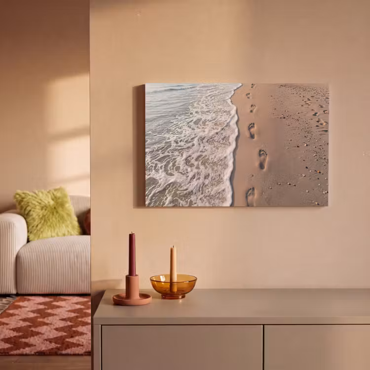 Canvas schilderij - Voetstappen - Vloedlijn - Zee — 2