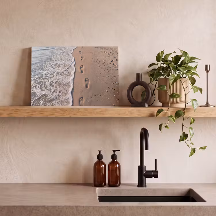 Canvas schilderij - Voetstappen - Vloedlijn - Zee — 4