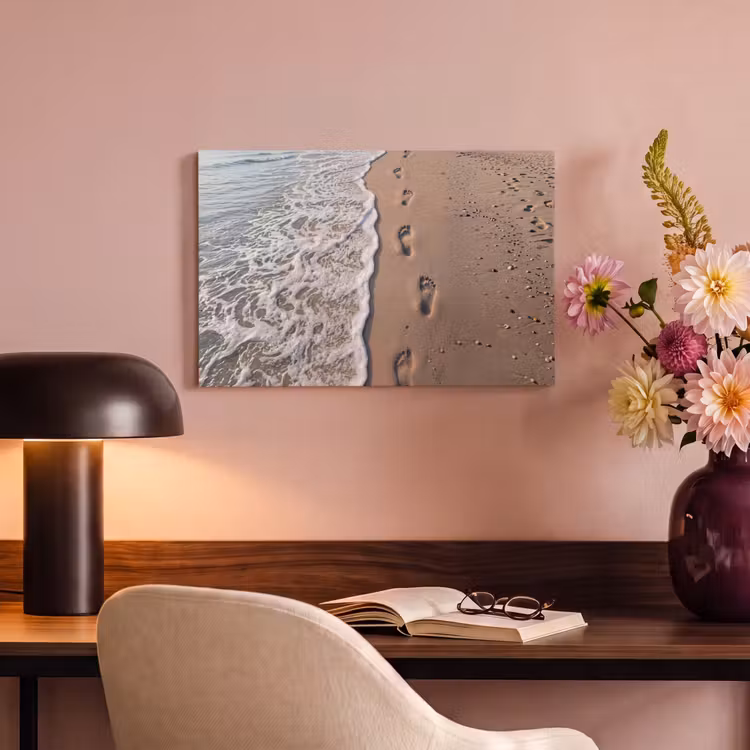 Canvas schilderij - Voetstappen - Vloedlijn - Zee — 6