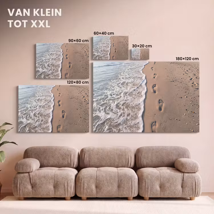 Canvas schilderij - Voetstappen - Vloedlijn - Zee — 8
