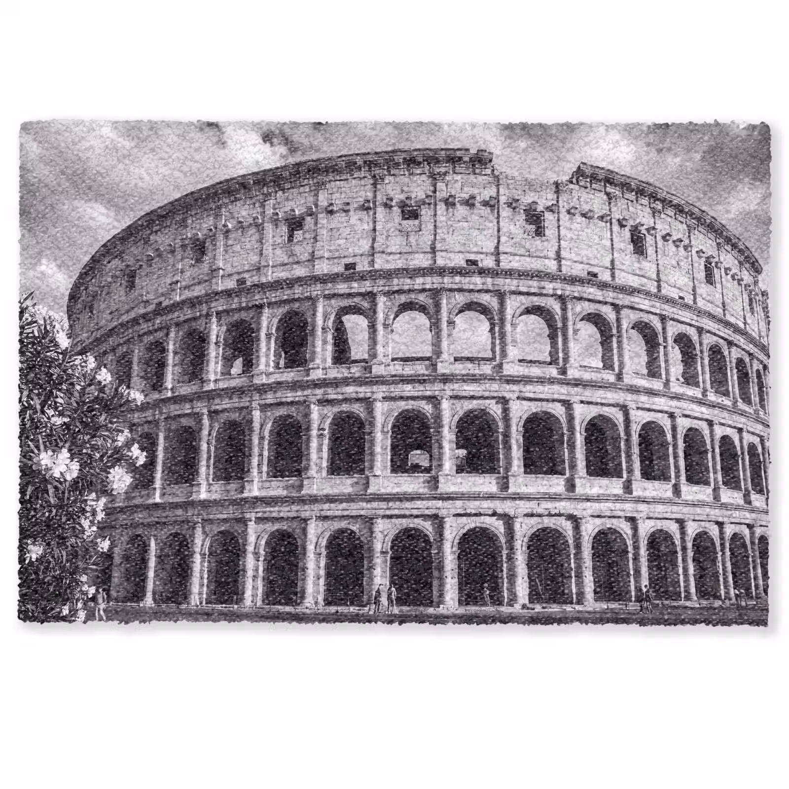 Deurmat - Architectuur - Colosseum - Rome - Historisch - Zwart-wit — 1