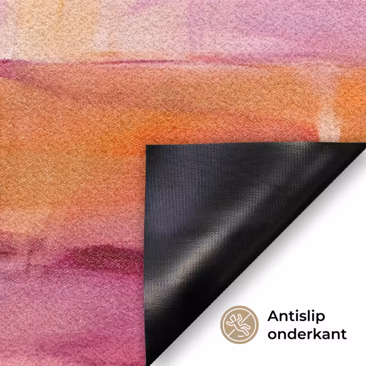 Deurmat - Abstract - Borstelstreken - Kunst - Paars - Goud — 6