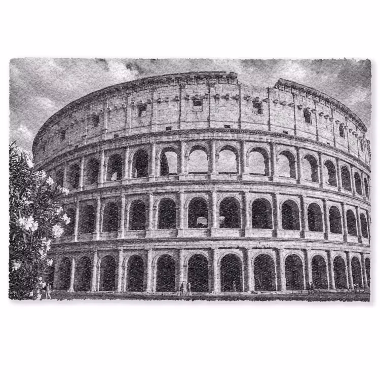Deurmat - Architectuur - Colosseum - Rome - Historisch - Zwart-wit — 1