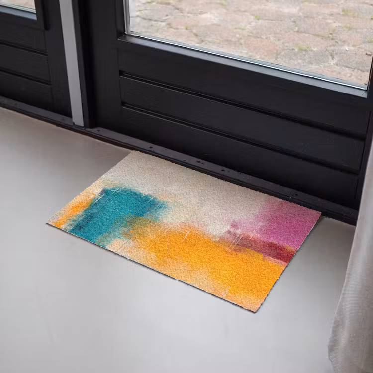 Deurmat - Abstract - Kleurrijk - Modern - Kunst - Oranje — 2
